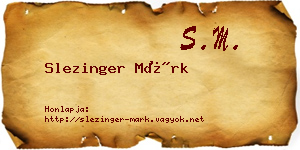 Slezinger Márk névjegykártya